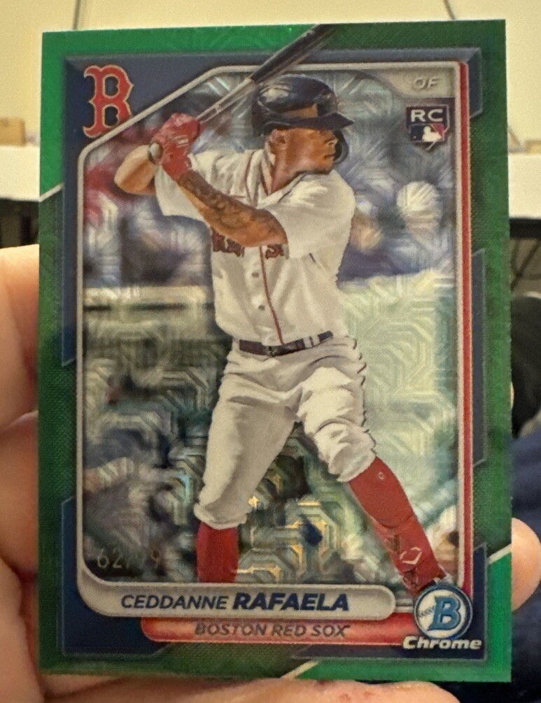 2024 Bowman Chrome Ceddanne Rafaela Green Mega Box Refractor RC 62/99