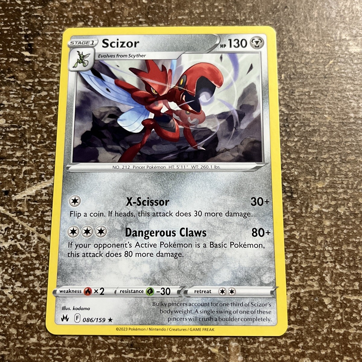 Scizor 086/159 Non Holo Rare Crown Zenith Pokemon TCG Card | eBay