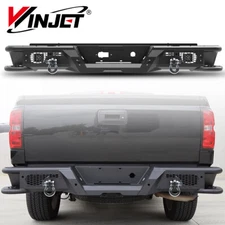 Front/Rear Bumper For 2014-2015 Chevy Silverado 1500 w/LED Lights+D-Rings Set 