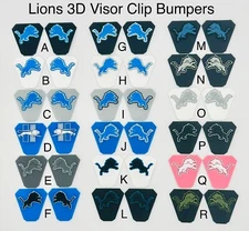 Lions 3D Visor Clip Bumpers, FULL SIZE (Clips Not Included)