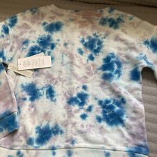 Treasure  Bond Tie Dye Sweatshirt Girls Small 7/8 Nordstrom Purple Blue White