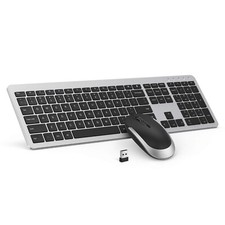 Wireless Keyboard and Mouse Combo - seenda Full Size Slim Thin Wireless Keybo...