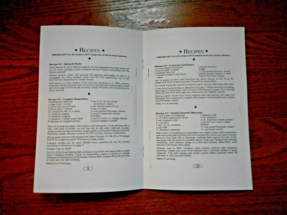 ¡MIRA! LIBRO DE INSTRUCCIONES Y RECETAS CREATIVE TECHNOLOGIES PASTA EXPRESS X2000/3000 Foto 3 de 4