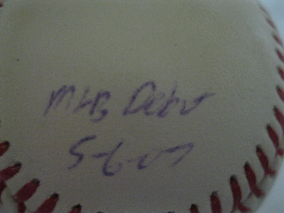 Autógrafo firmado por Andy Laroche OML béisbol Dacardworld certificado de autenticidad #11/100 inscrito Foto 3 de 4