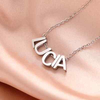 Custom Name Necklace Multiple Letters Pendant Stainless Steel Jewelry