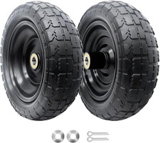 10-Inch Solid Replacement Tire and Wheel 4.10/3.50-4" - Flat Free Tires for Cart
