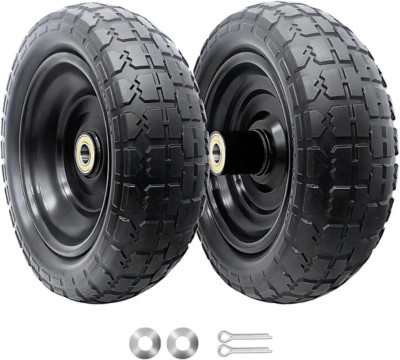 10-Inch Solid Replacement Tire and Wheel 4.10/3.50-4'' - Flat Free Tires for Cart