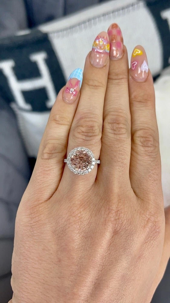0.72 Carato Vero Diamante Donna Fidanzamento Anello Solido 950