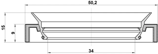Estuche de eje con sello de aceite 36X50X9X15 FEBEST 95HAY-36500915L OEM 80673-5290 Foto 2 de 3