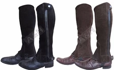 Suede Leather Half Chaps Black Brown All sizes Adults 