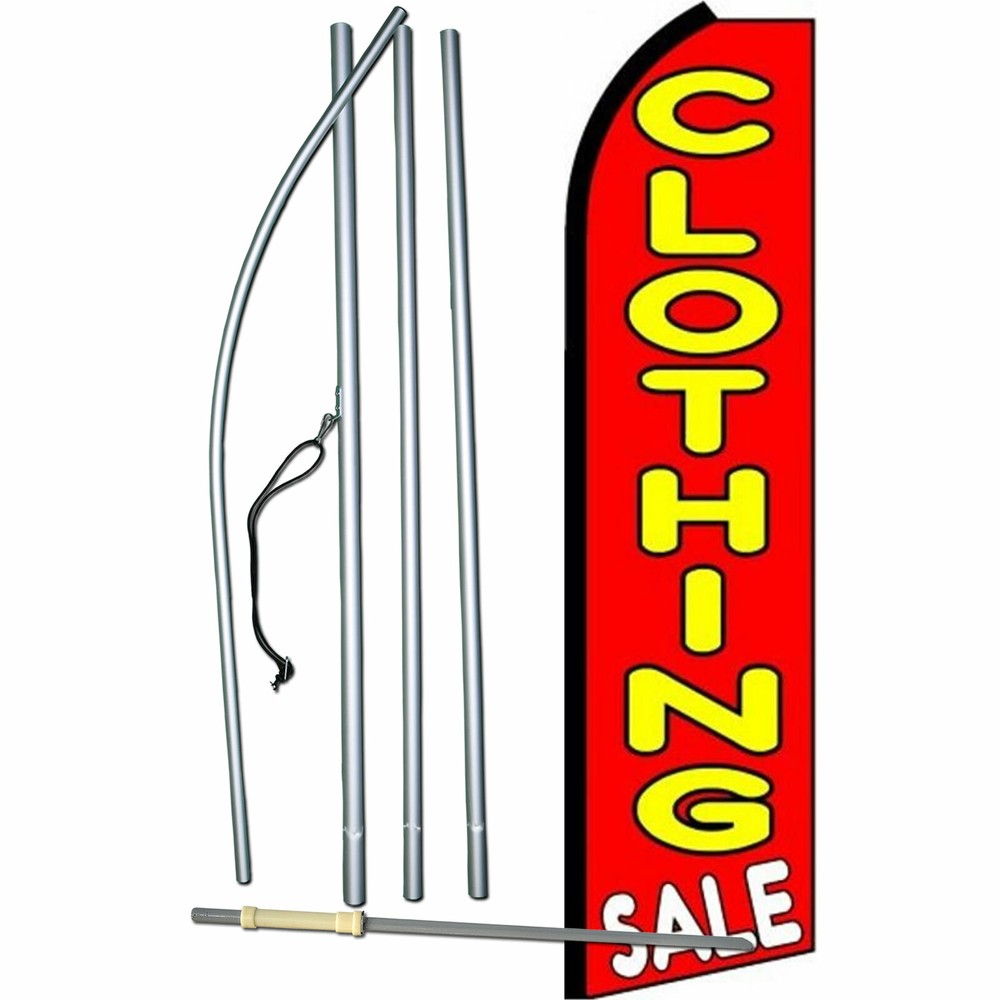 Clothing Sale Flag Flutter Feather Banner Advertising Bundle Kit COMPLETE