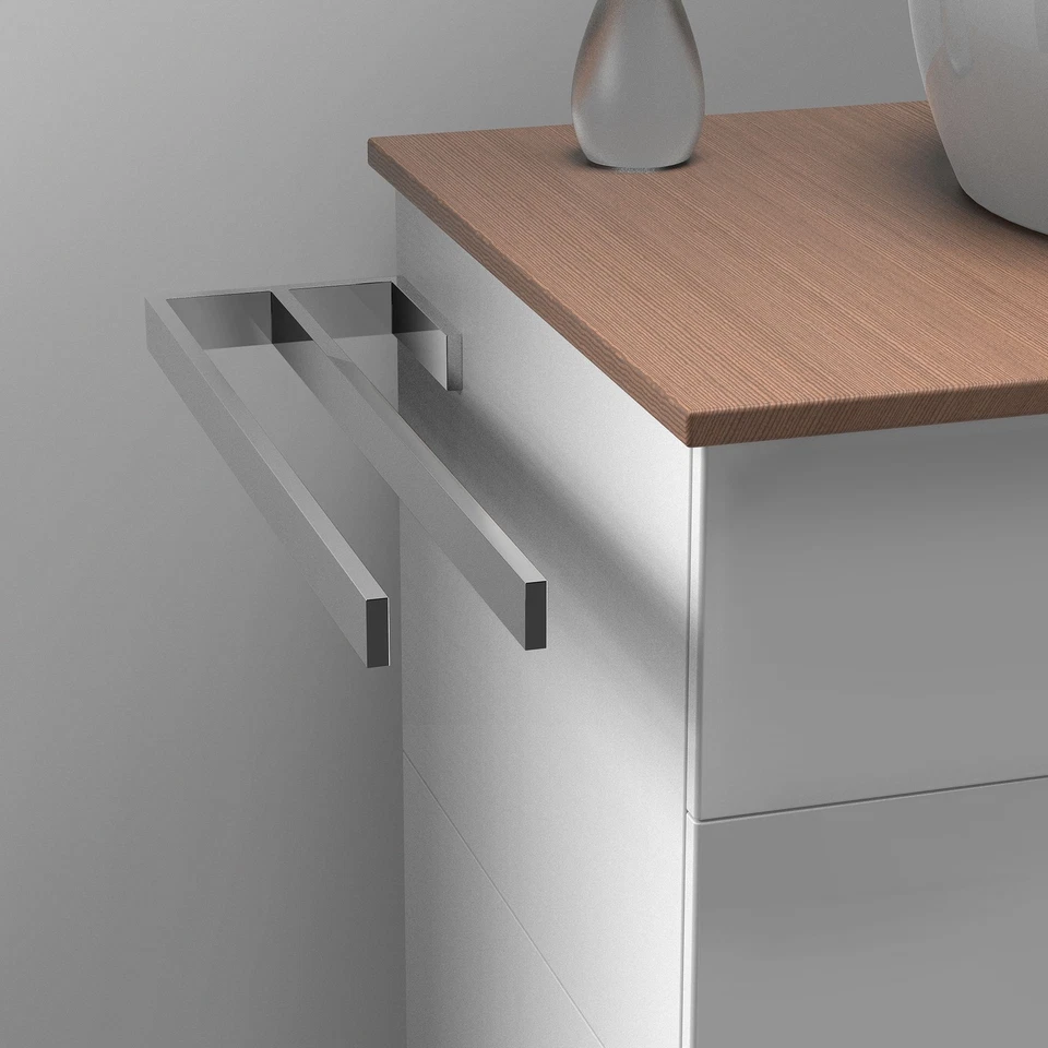 Handtuchhalter Jörn mit zwei Stangen für Waschtisch, Chrom, Aluminium - Bild 2 von 4