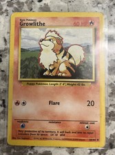 Pokémon TCG Growlithe Base Set 28/102 Regular 1st Edition Uncommon