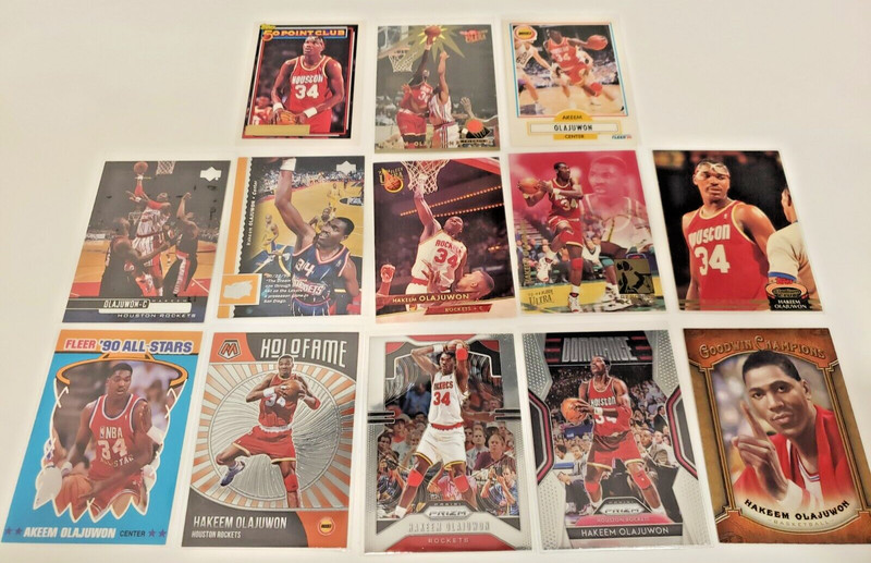 13 Hakeem Olajuwon cards Houston Rockets Houston Cougars Nigeria