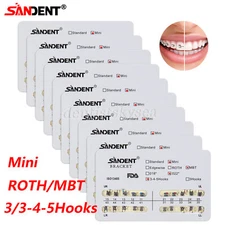 10Packs Orthodontic Dental Brackets Braces Mini Roth MBT.022 Hooks