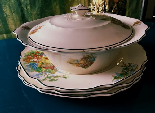 MYOTT STAFFORDSHIRE ''LYNTON COTTAGE GARDEN'' PATTERN TUREEN 1940' - Picture 2 of 12