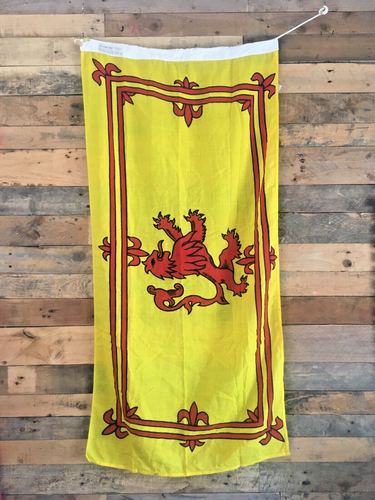 VINTAGE 4FT ROYAL BANNER OF SCOTLAND YELLOW LION RAMPANT FLAG WALL HANGING 70'S - Picture 13 of 24
