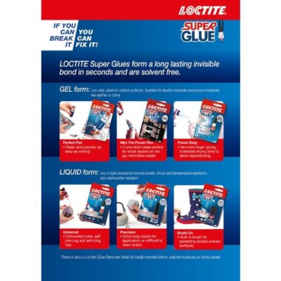 Loctite Super Glue-3 - Colla Istantanea Forte E Trasparente, 3g, Per Multimateriali - Foto 4