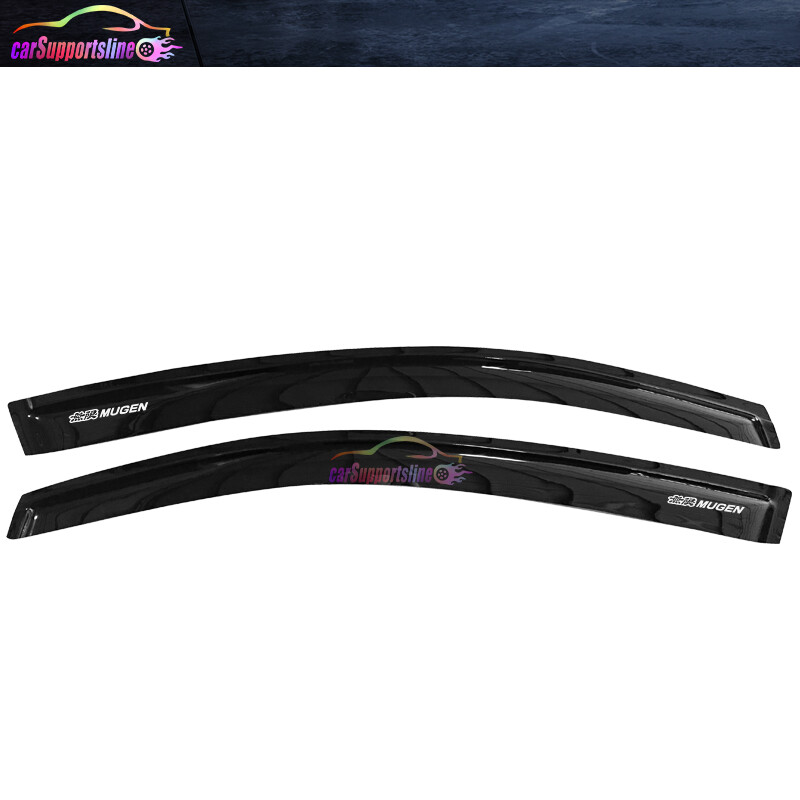 Dark Smoke Window Visors For 2012-2015 Honda Civic Coupe 2DR - Acrylic, Tape-On, Set Of 2