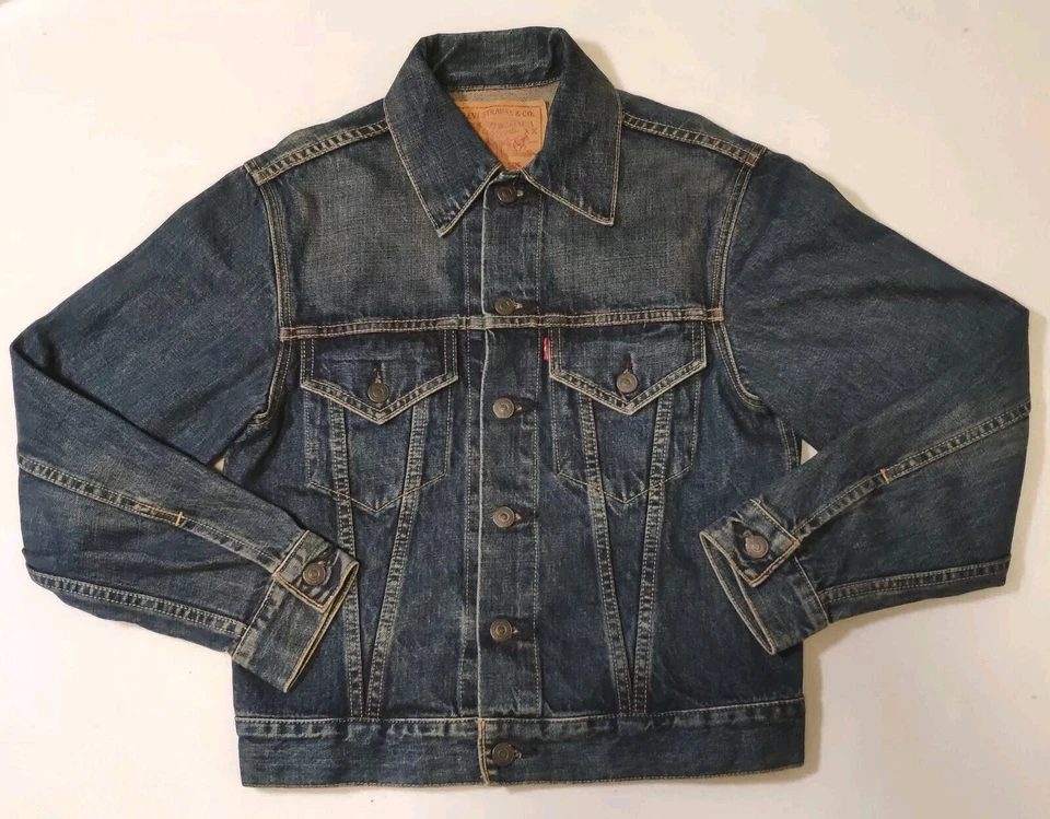 Chaqueta de Camionero Levis 557 Tipo 3 Denim Grande E Talla 36 71557-02 Hecha en Hong Kong Foto 3 de 4