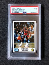 1989 Michael Jordan #254 Panini Basket NBA Sticker Card PSA 5