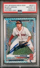 2021 Bowman Chrome Blaze Jordan Mojo Refractor Autograph grade PSA  10 Red Sox