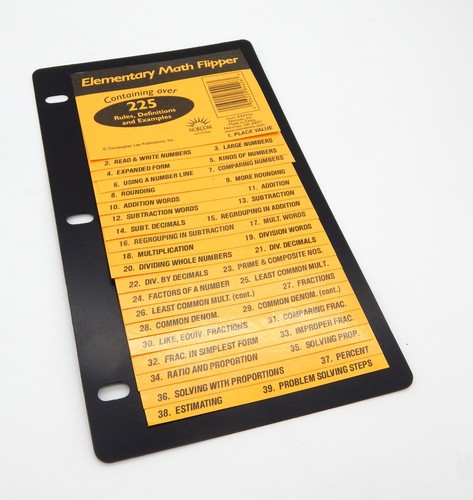 Vintage Elementary Math Flipper 225 Rules Definitions Examples Binder Insert - Picture 3 of 5