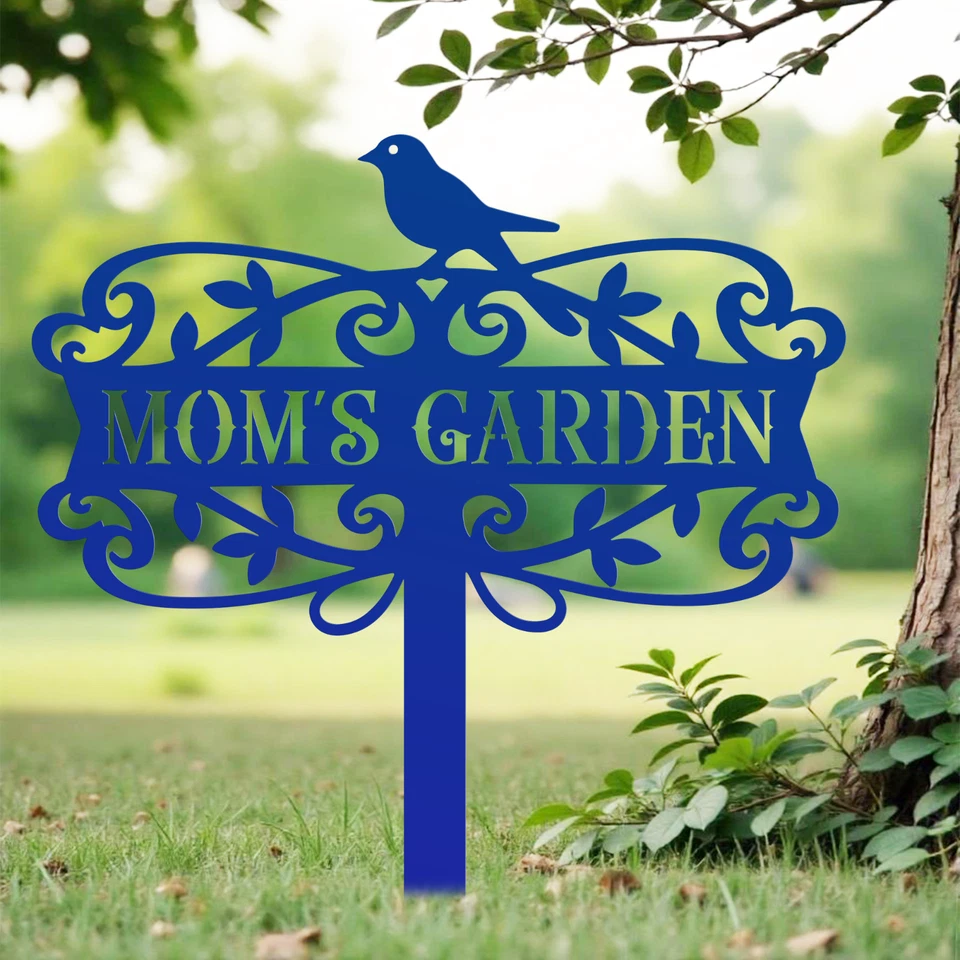 Custom Bird Garden Sign with Stake, Garden Name Sign, Mom's Garden Birthday Gift - Image 2 of 4
