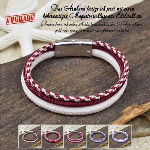 ❦ Armband LAURA | Segeltau 5 mm / 3 mm & Paracord 4 mm | Magnetverschluss | 01 ❦ - Bild 1 von 8