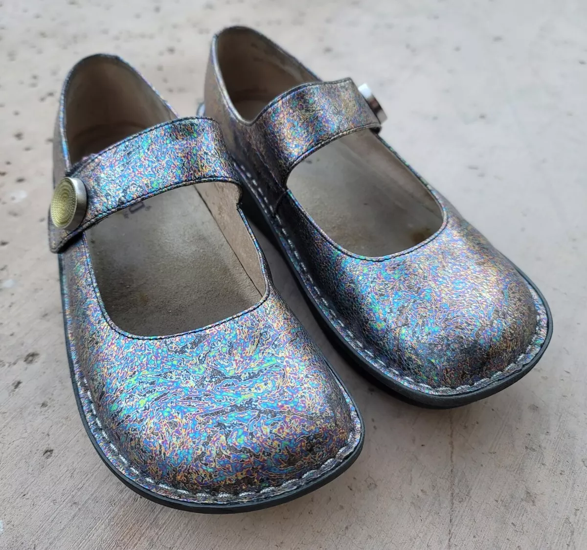 Alegria Shoes Paloma Womens 39 Pro Spectrum Glimmer Mary Jane Clogs NURSING EUC