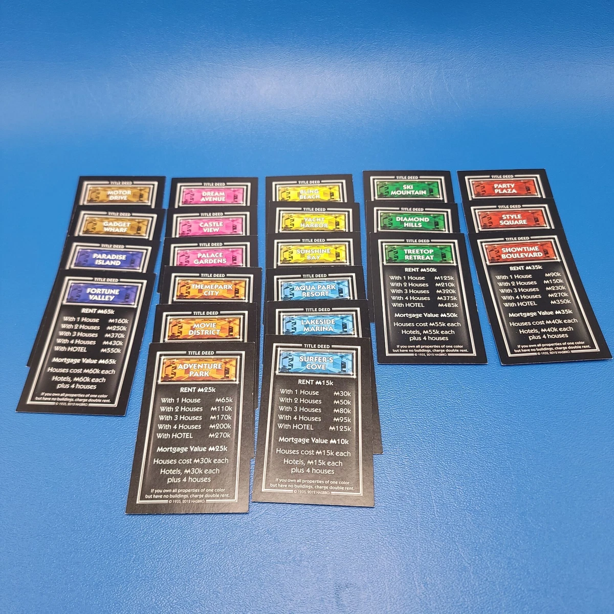 Monopoly Millionaire Cards