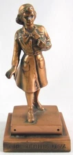 Vintage 6-1/4" Solid Copper Girl Scout Figurine, Marjorie Dangerfield, 1953