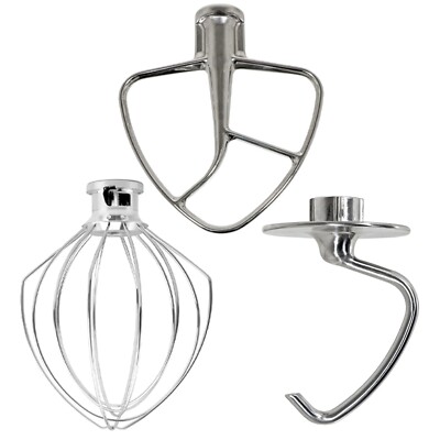Quirl Schneebesen für KitchenAid Standmixer Knethaken Set K45 KSM75 KSM90 KSM95