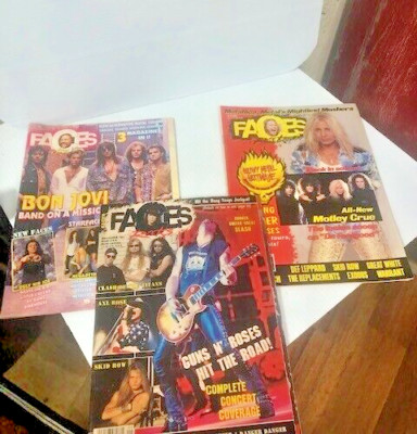 Lot of 3 - Faces Rocks- Magazine Sept 1991-July-Aug 1989-Dec. 1992 Issues--76