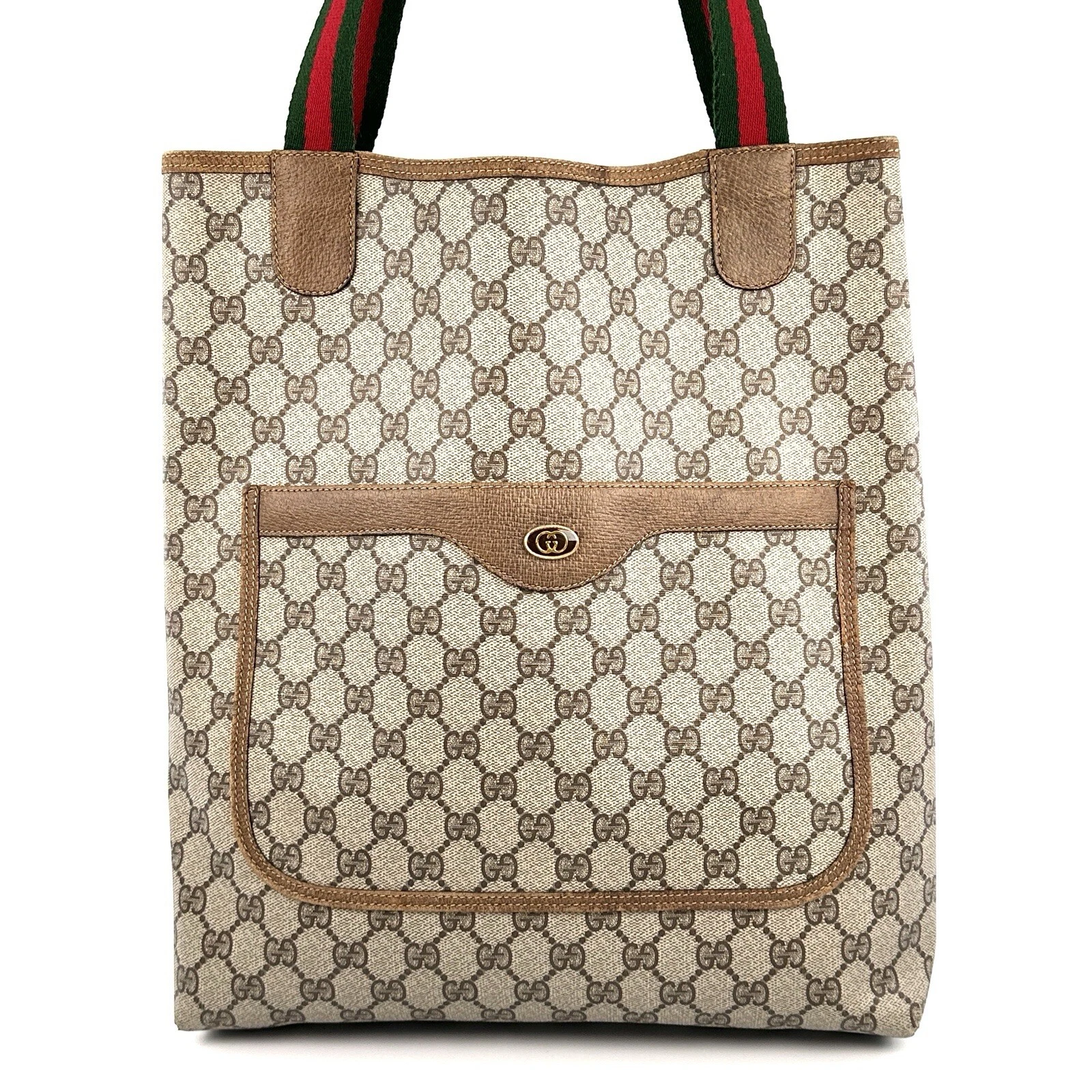 Sac fourre tout vintage GUCCI ligne sherry PVC authentique du Japon