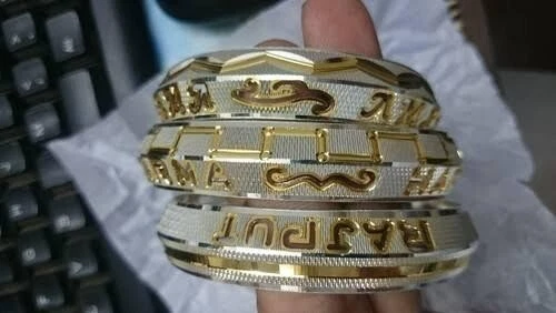 Silver name kada clearance design for man