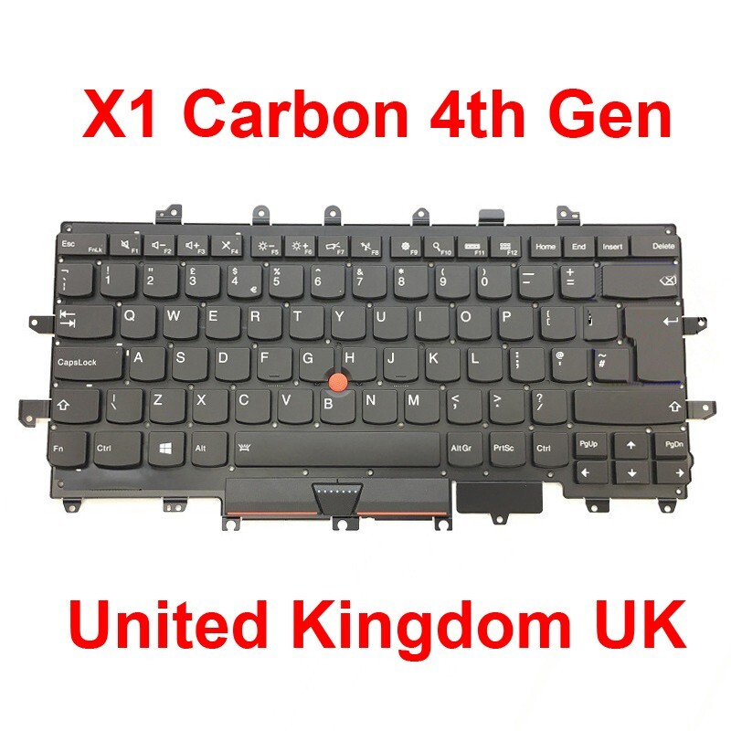Backlit UK Keyboard For Lenovo ThinkPad X1 Carbon 4th Gen 00PA727