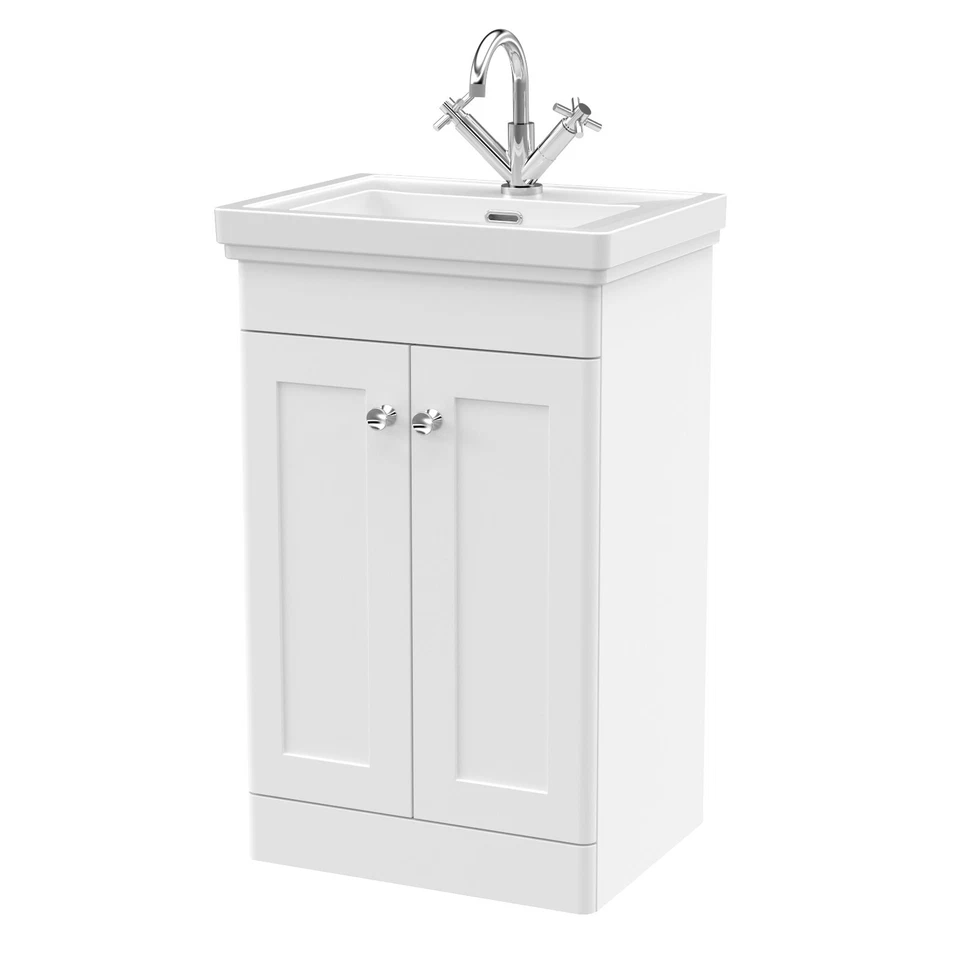 Nuie Classique 500mm Basin Vanity Unit 1 Tap Hole Traditional Bathroom Sink Unit