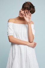 NWT Anthropologie Carter Off-The-Shoulder Swing Dress By Joa Size M Petite