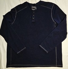 Mens Express Long Sleeve Snap Close Stretch Henley Shirt Size XL - EUC