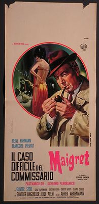 Locandina IL CASO DIFFICILE DEL COMMISSARIO MAIGRET 1967 WARNER BROS dis.CASARO