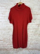 Calvin Klein Red Short Sleeve Cowl Neck Sweater Dress Size Large