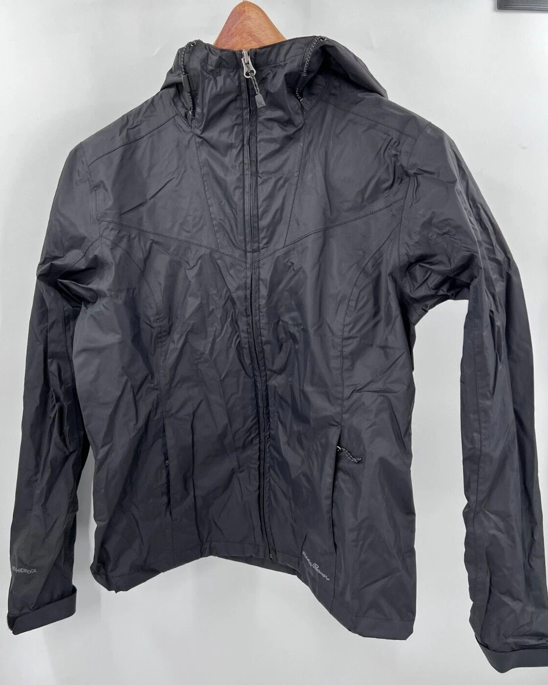 VETEMENTS Giacca a vento Eddie Bauer Weatheredge donna taglia XS nera impermeabile antipioggia