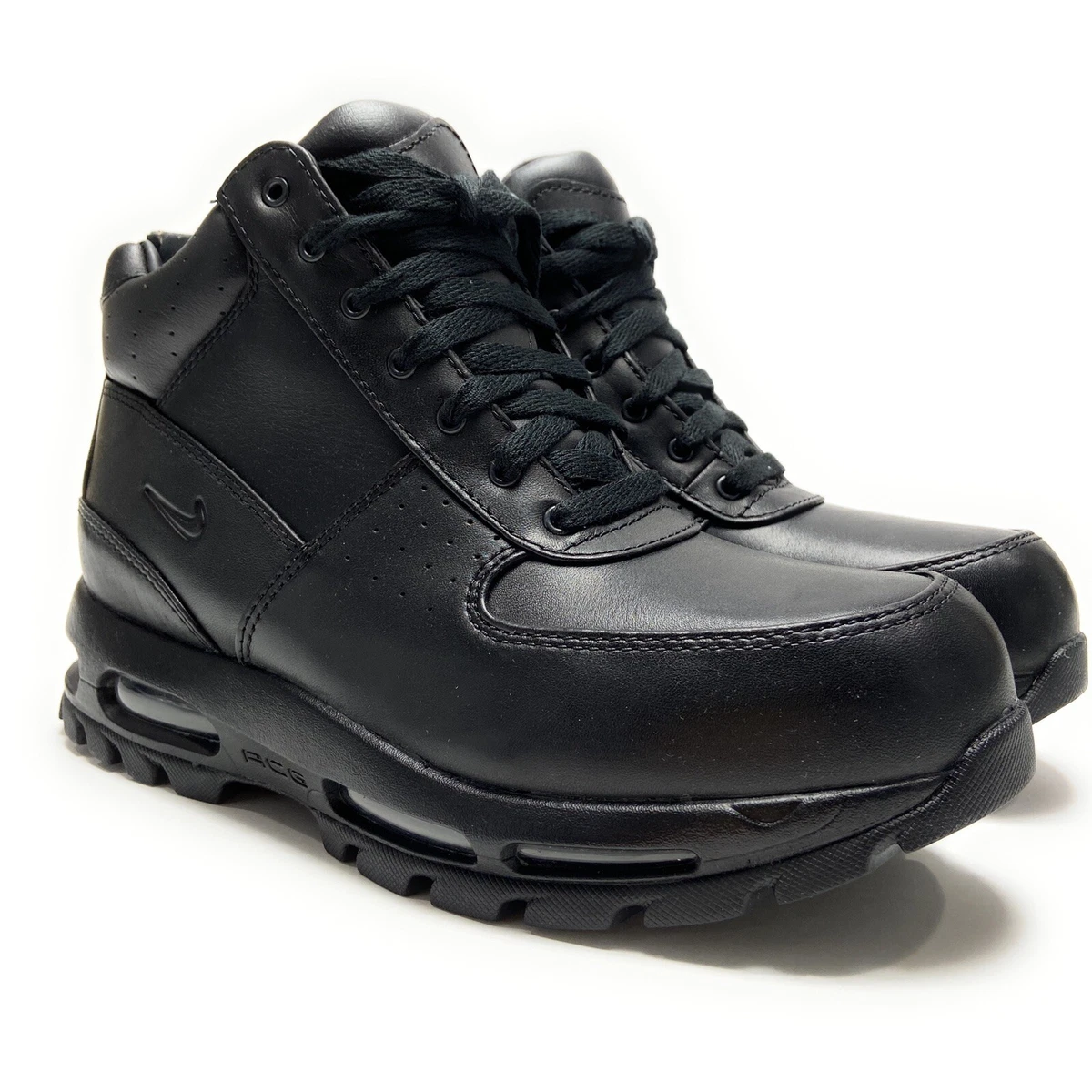 Nike Men's Air Max Goadome ACG Triple Black Leather Boots 865031-009 Size 9  - 11