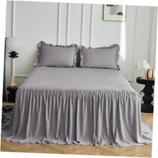 Brushed Microfiber Ruffle Skirt Bedspread Set - 30" Long Drop, 3 Piece Full,