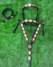 Fancy horse bridle Reins and breastplate with pure cowhide leather