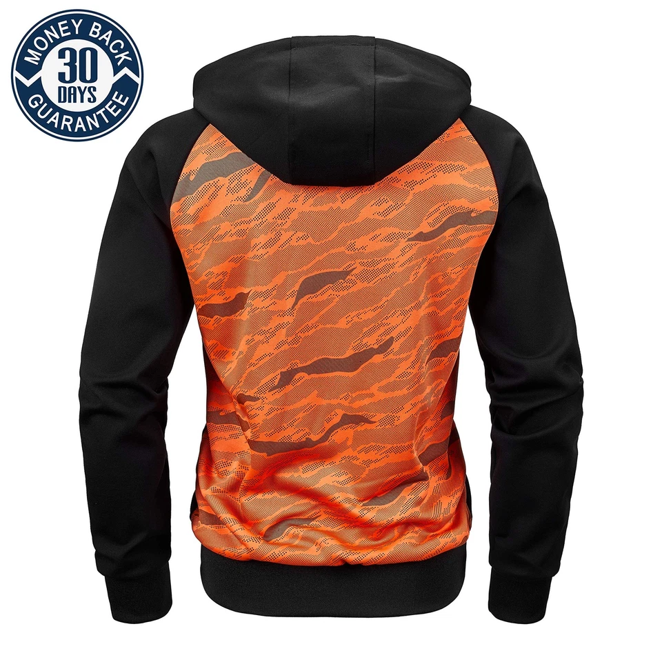 Men's Color Block Hoodie-Full Zip Ultimate Heavyweight Fleece Hoodie-Camo zip... - Image 2 of 4