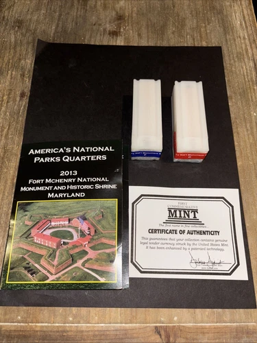 2013 Fort McHenry National Monument Maryland 2 Quarter Rolls & Colorized Set