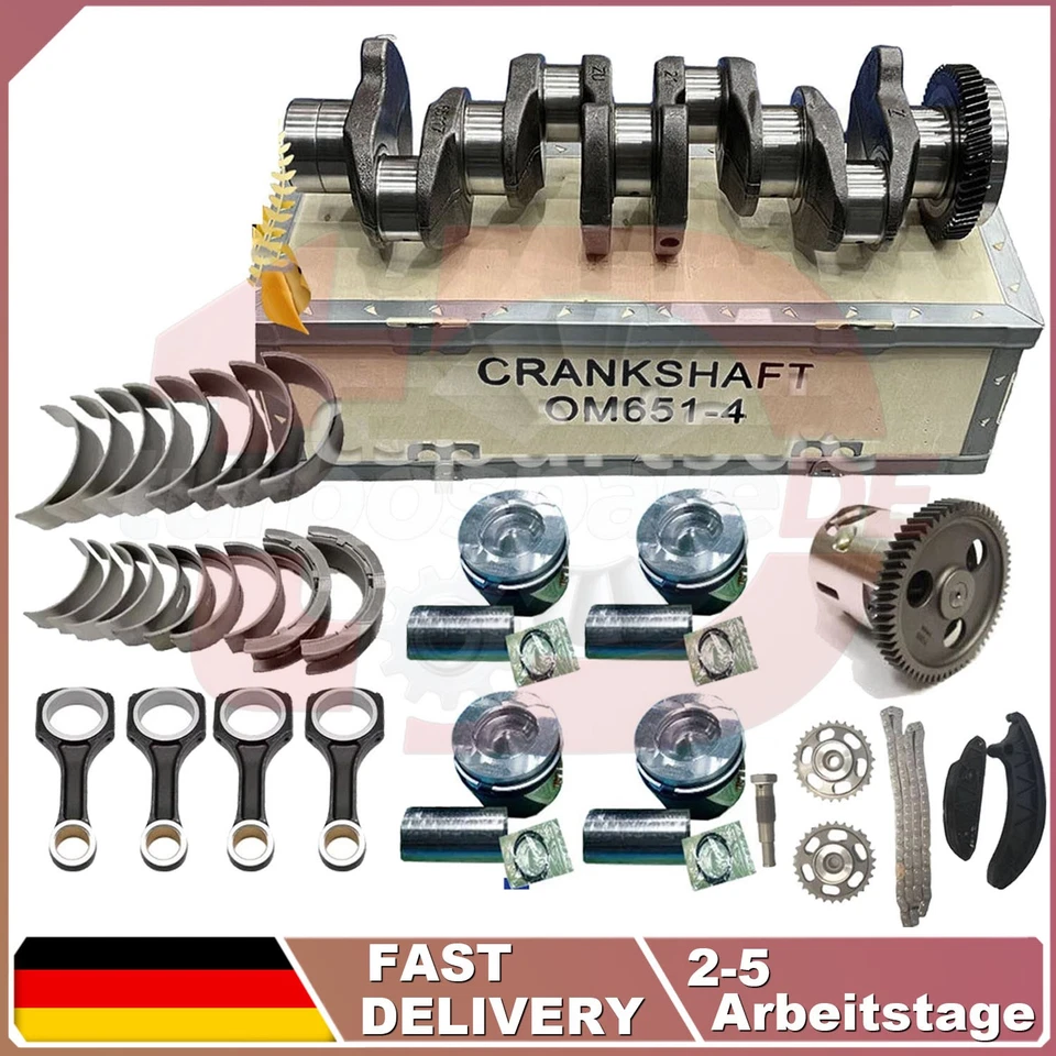 4 KURBELWELLE KIT FÜR MERCEDES OM651 2.2 CDI C220 E220 6510302501 0009936276