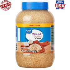 Minced Garlic in Water 32oz Glass Jar Family Size Gluten Free Cooking Spice New